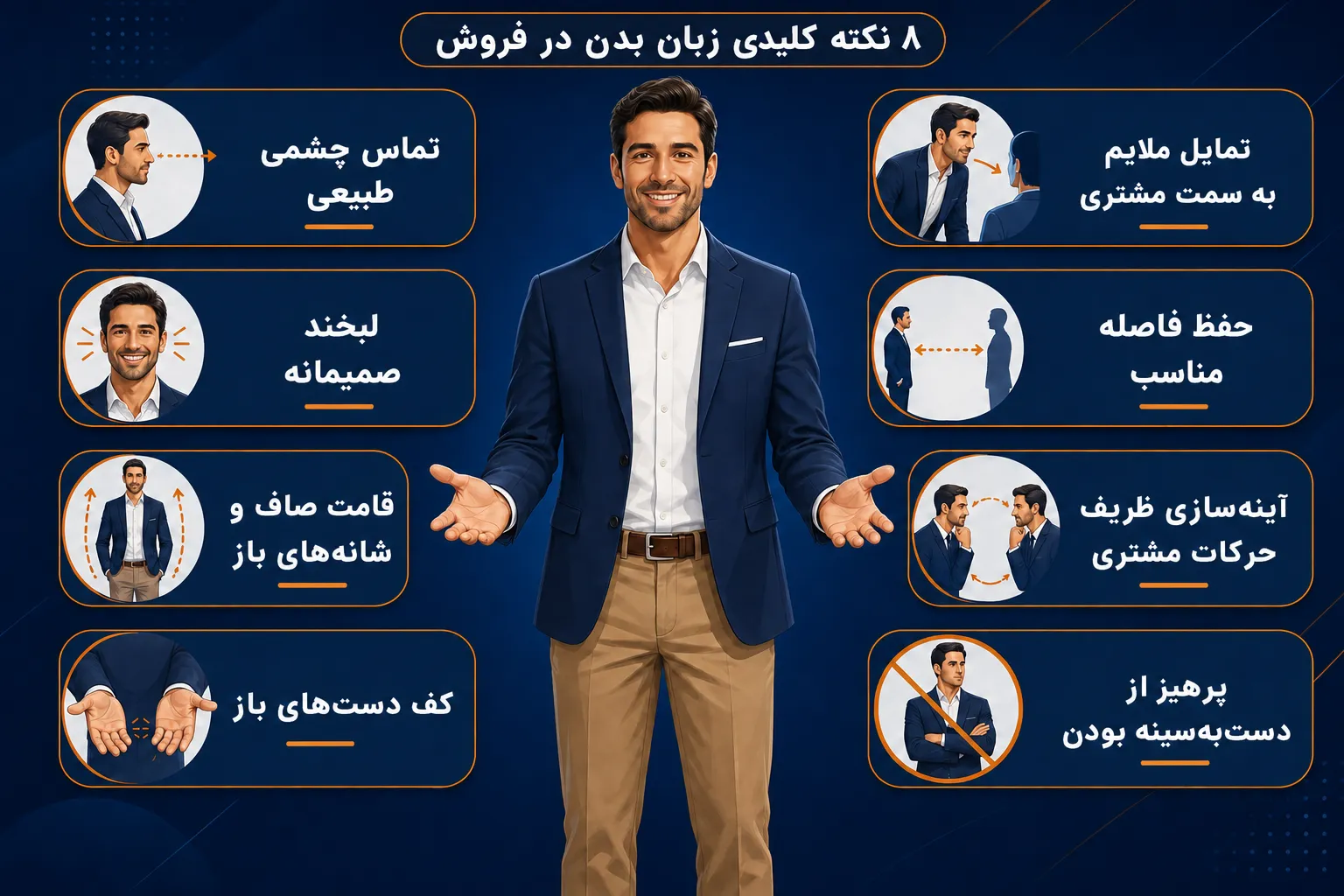 8 نکته کلیدی زبان بدن
