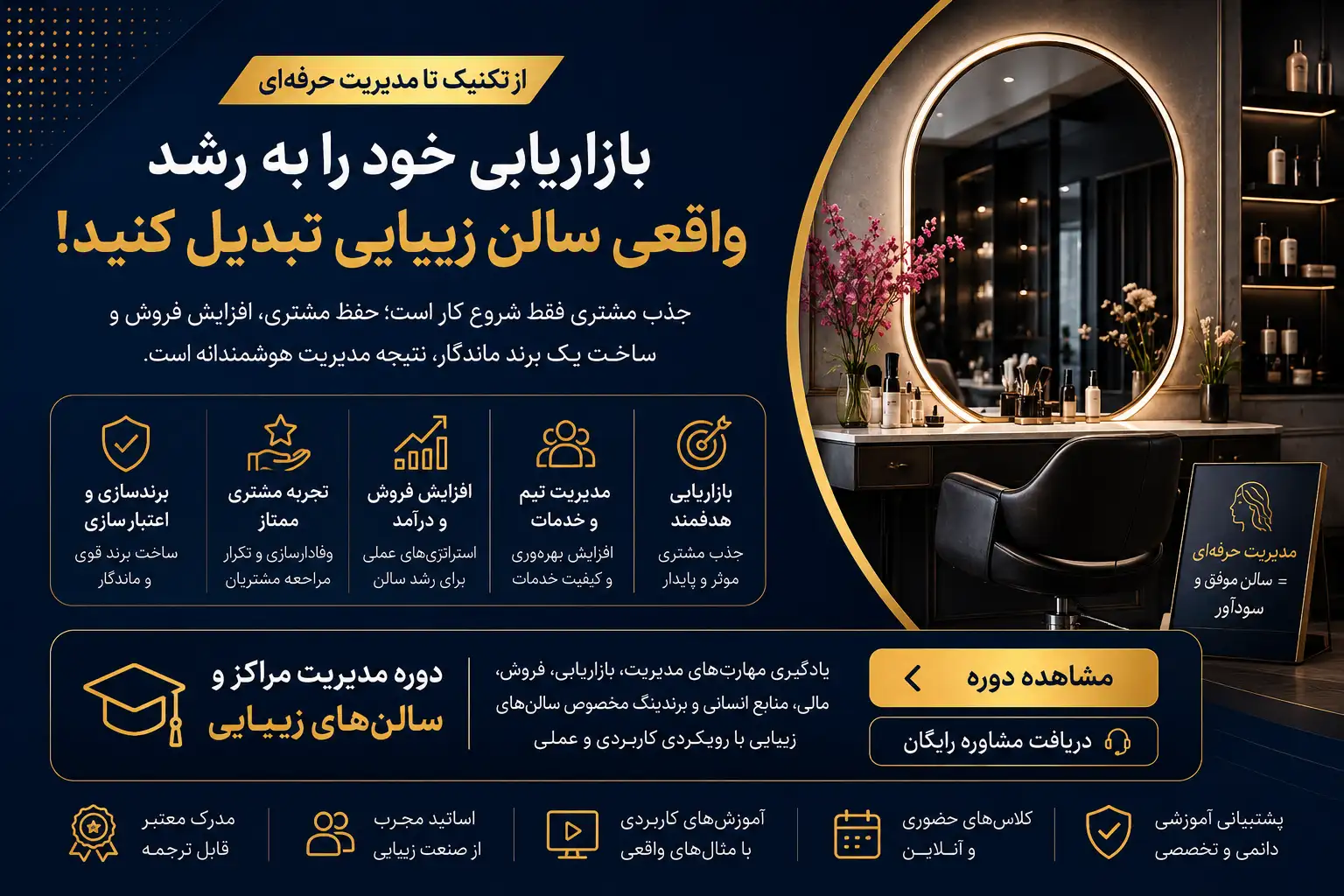 دوره MBA مراکز و سالن زیبایی