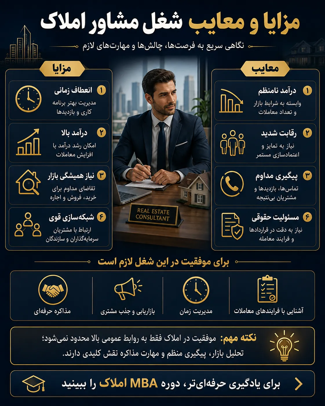 مزایا و معایب شغل مشاور املاک 