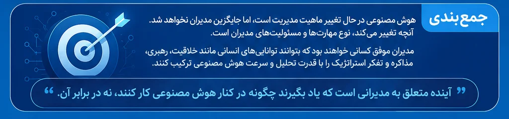 جمع بندی تاثیر هوش مصنوعی بر مدیران